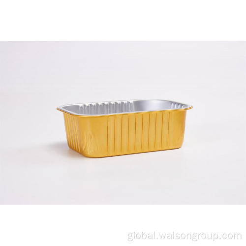 China Gold Square Aluminum Foil Food lunch Box Factory